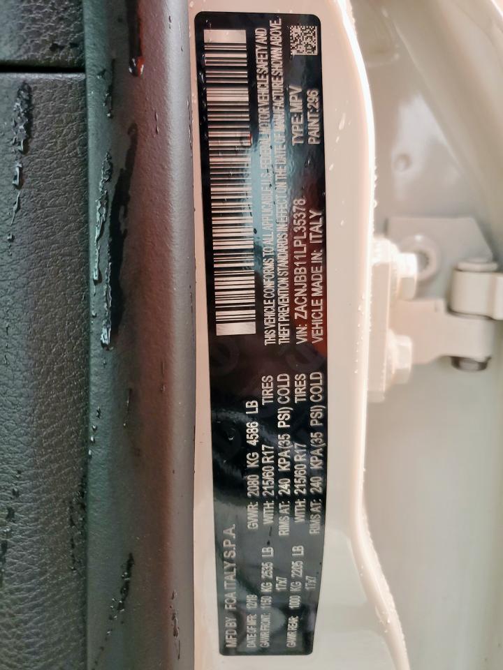 2020 Jeep Renegade Latitude VIN: ZACNJBB11LPL35378 Lot: 60120615