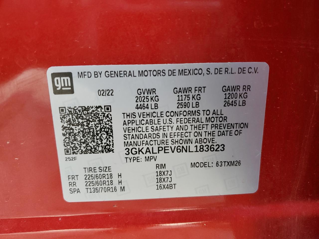 2022 GMC Terrain Slt VIN: 3GKALPEV6NL183623 Lot: 59319515