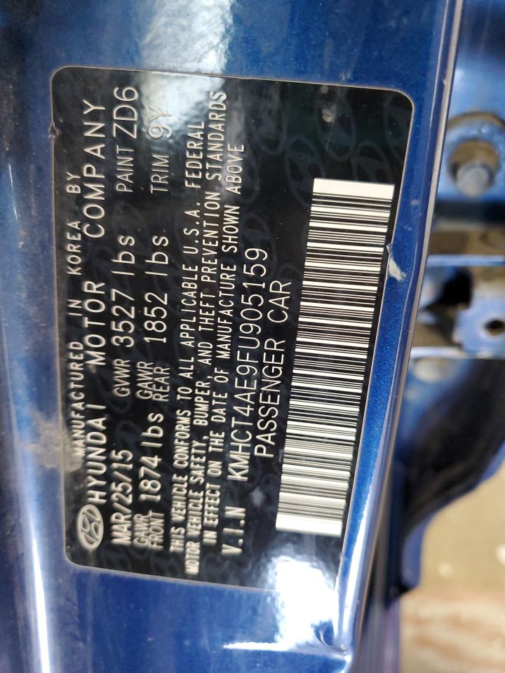 2015 Hyundai Accent Gls VIN: KMHCT4AE9FU905159 Lot: 62677905