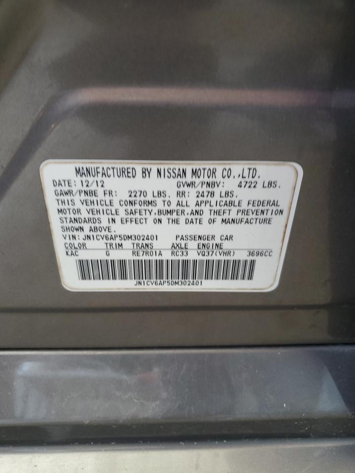 2013 Infiniti G37 Base VIN: JN1CV6AP5DM302401 Lot: 61721615