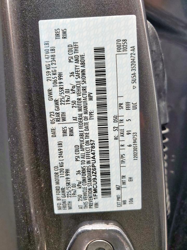 FORD ESCAPE PLA 2023 VIN 1FMCU9JZ6PUA47857 фото 13