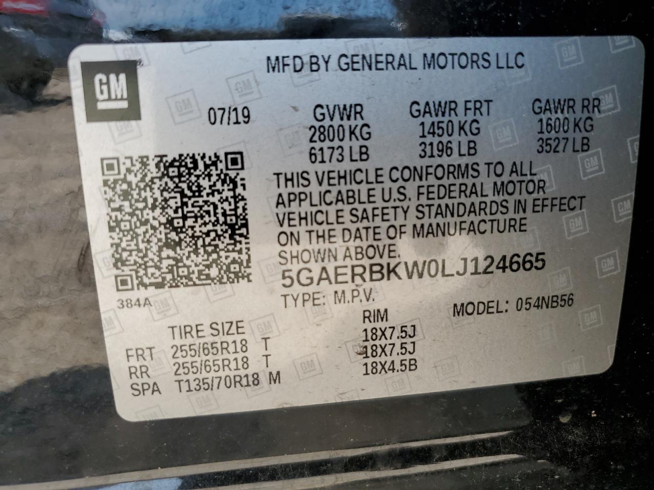 2020 Buick Enclave Essence VIN: 5GAERBKW0LJ124665 Lot: 62067905