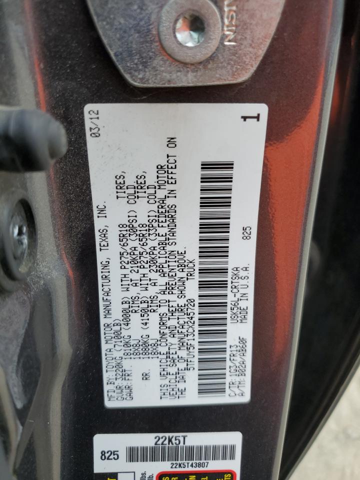 TOYOTA TUNDRA 2012 VIN 5TFUY5F13CX245720 фото 12