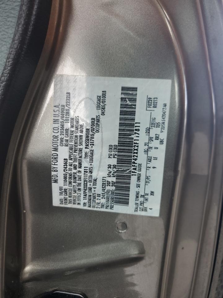 2002 Ford Mustang Gt VIN: 1FAFP42XX2F117811 Lot: 60275415