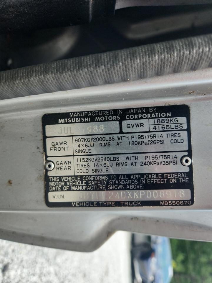 1989 Dodge Ram 50 VIN: JB7FL24DXKP008918 Lot: 62155475
