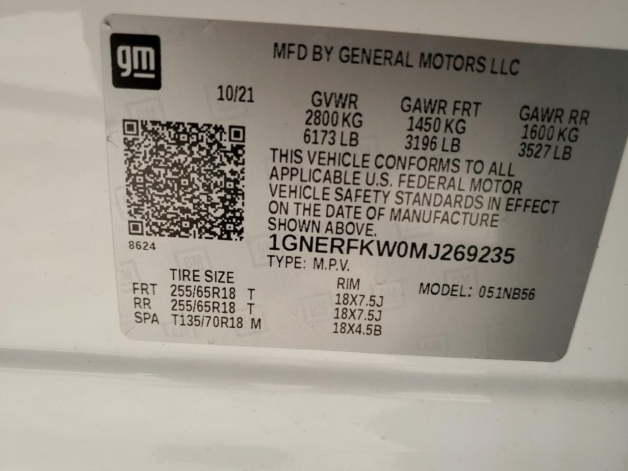 2021 Chevrolet Traverse Ls VIN: 1GNERFKW0MJ269235 Lot: 63038835