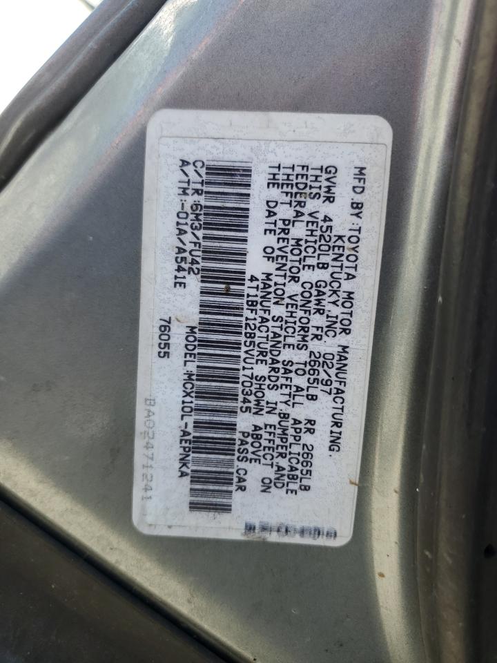 1997 Toyota Avalon Xl VIN: 4T1BF12B5VU170345 Lot: 61424795