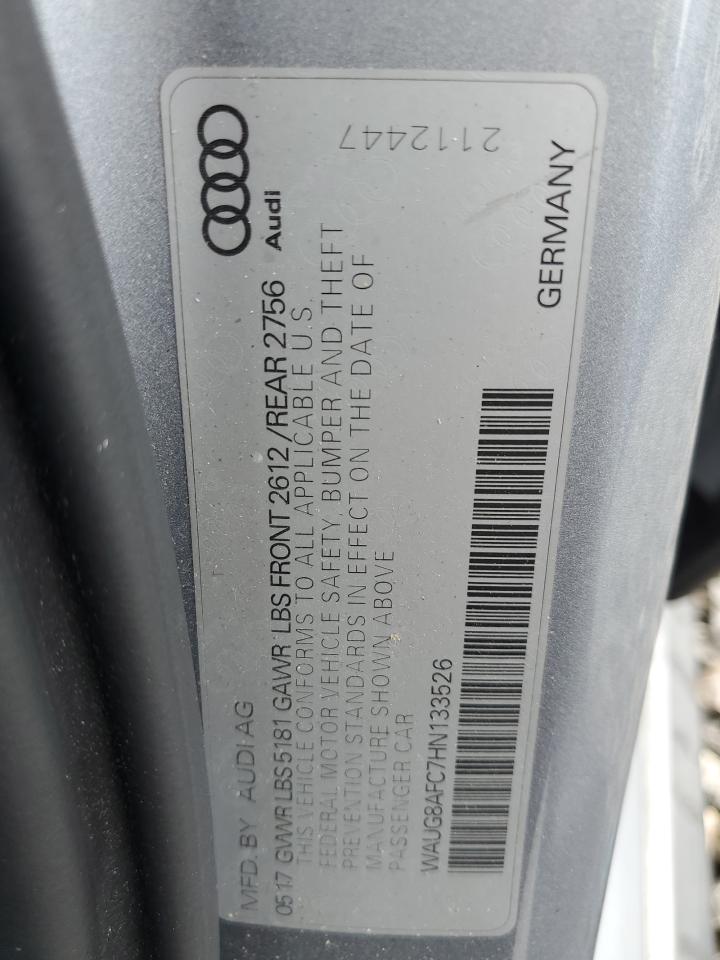 2017 Audi A6 Premium Plus VIN: WAUG8AFC7HN133526 Lot: 60675555