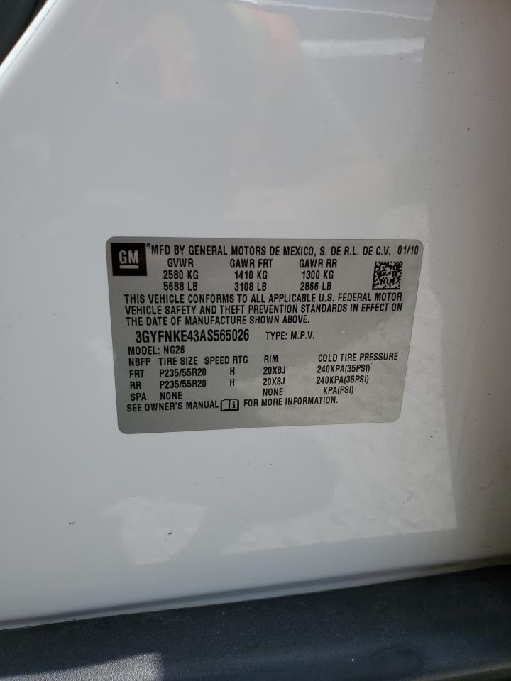 2010 Cadillac Srx Premium Collection VIN: 3GYFNKE43AS565026 Lot: 62680945