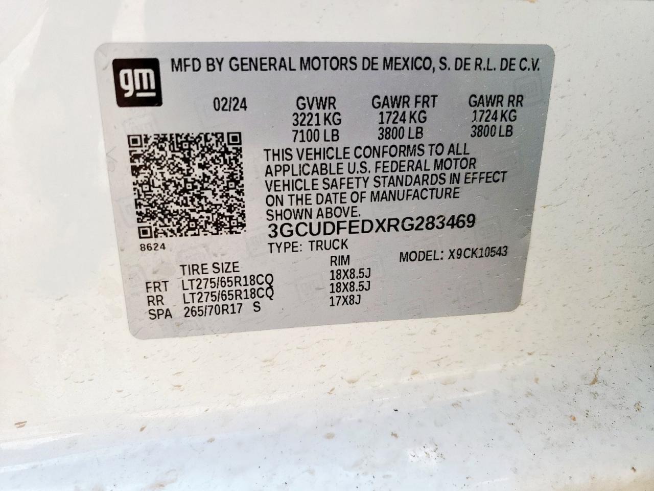 2024 Chevrolet Silverado K1500 Lt Trail Boss VIN: 2GCPACED5R1255513 Lot: 59293515