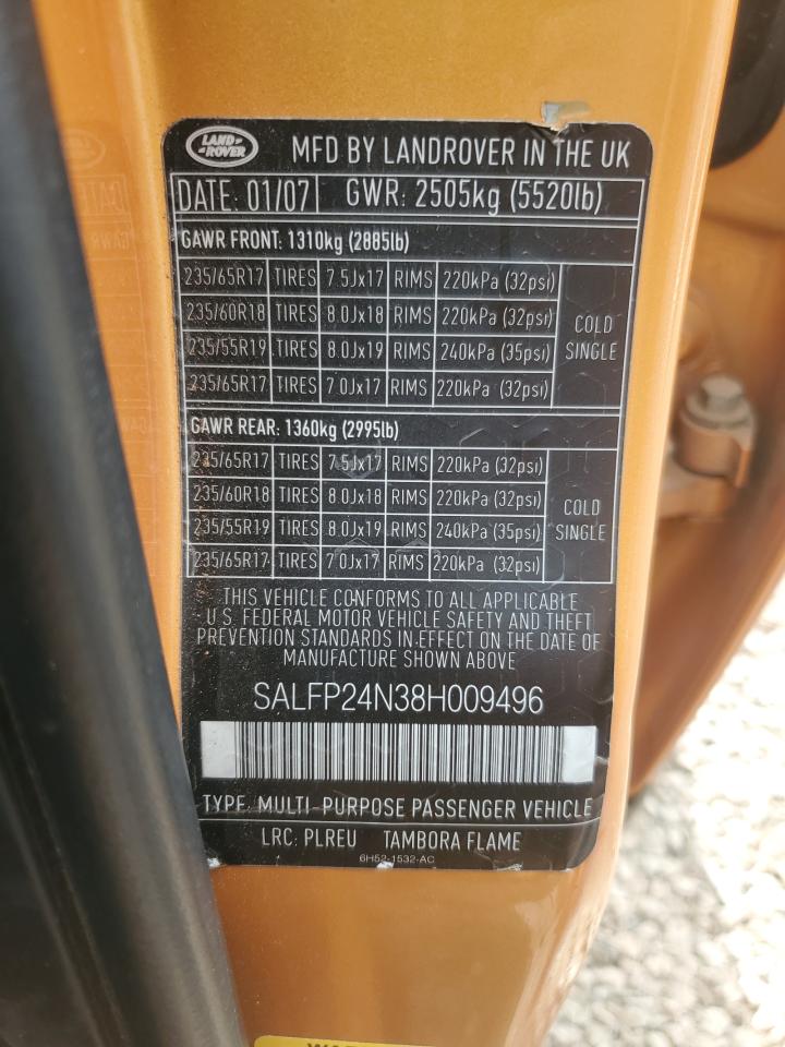 2008 Land Rover Lr2 Se VIN: SALFP24N38H009496 Lot: 61948245