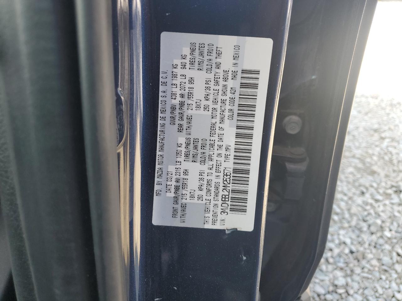 2021 Mazda Cx-30 Select VIN: 3MVDMBBL2MM253671 Lot: 61926905