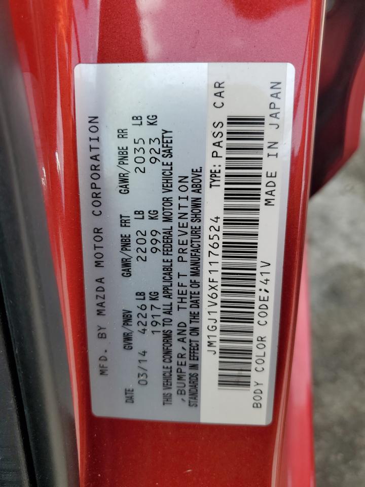 2015 Mazda 6 Touring VIN: JM1GJ1V6XF1176524 Lot: 62356435