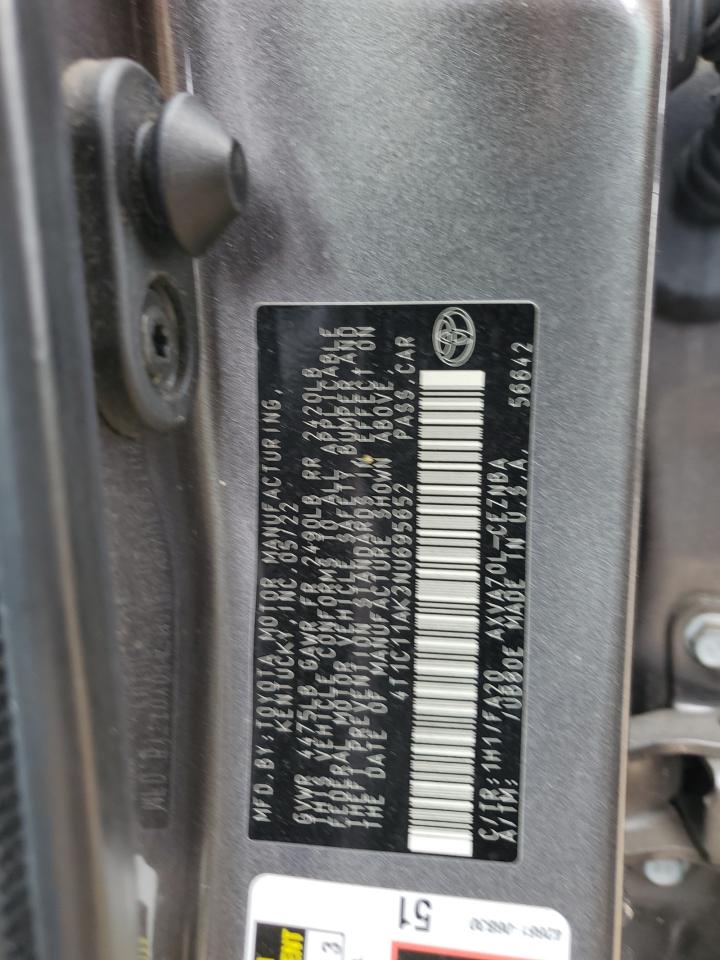 2022 Toyota Camry Le VIN: 4T1C11AK3NU695652 Lot: 62283585