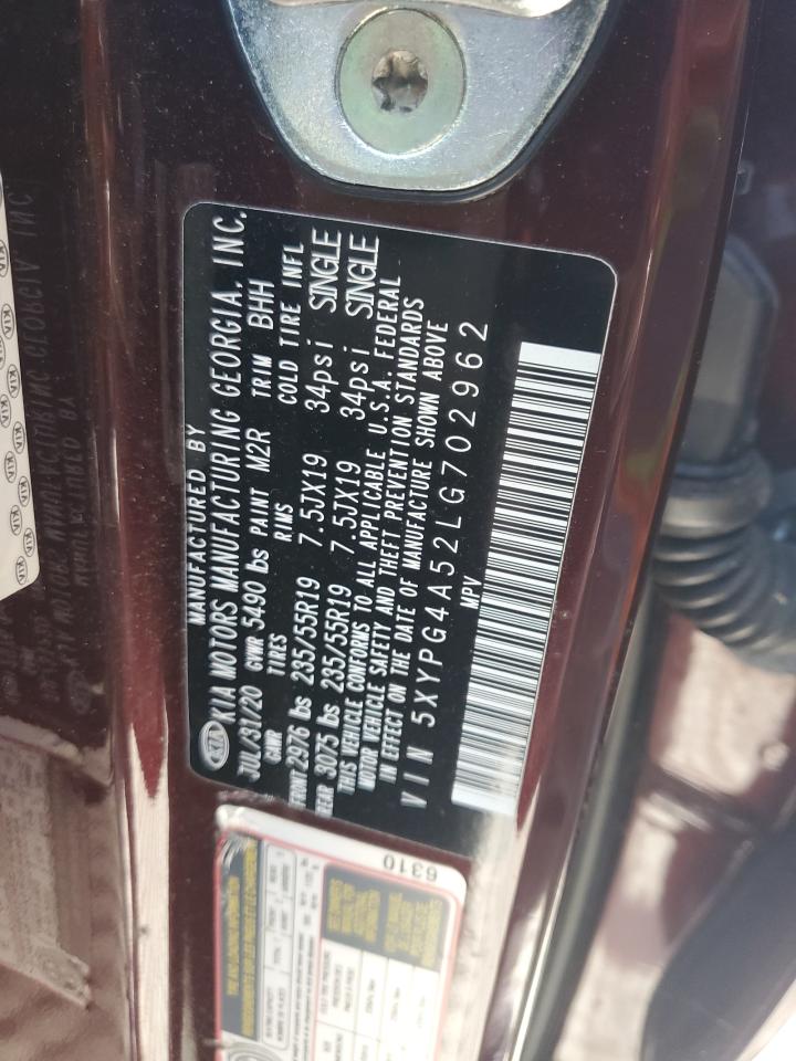 KIA SORENTO 2020 VIN 5XYPG4A52LG702962 фото 14