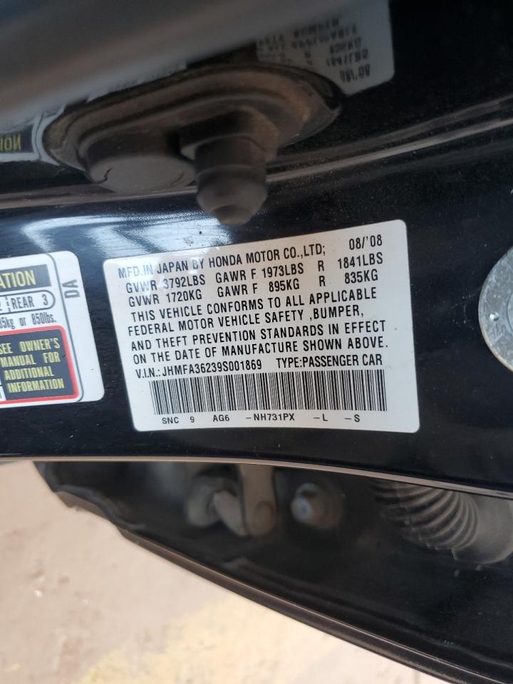 2009 Honda Civic Hybrid VIN: JHMFA36239S001869 Lot: 63115155