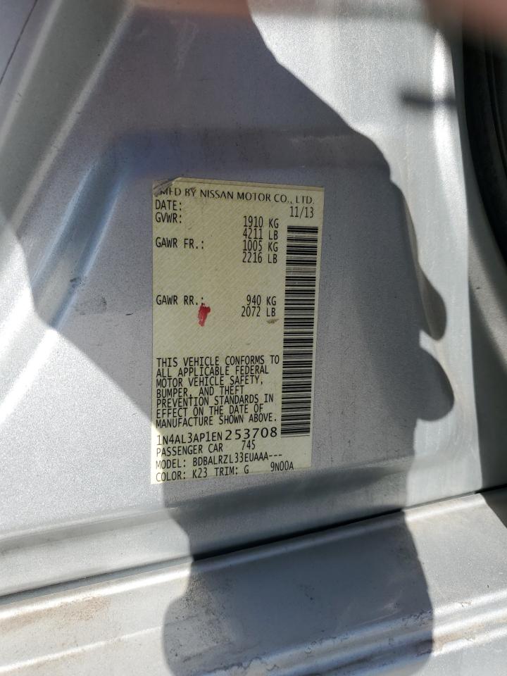 2014 Nissan Altima 2.5 VIN: 1N4AL3AP1EN253708 Lot: 62947425