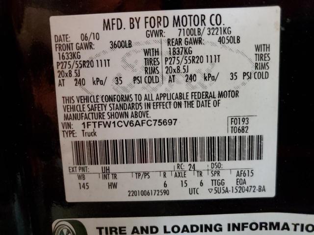 2010 FORD F150 SUPERCREW  