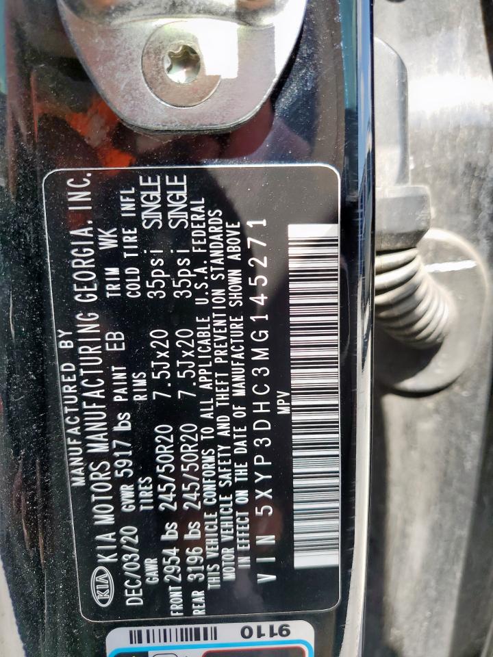 2021 Kia Telluride Ex VIN: 5XYP3DHC3MG145271 Lot: 61991065