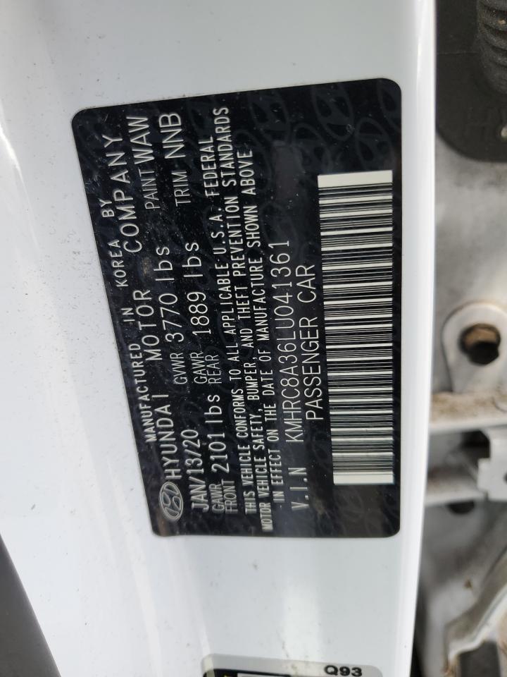 2020 Hyundai Venue Sel VIN: KMHRC8A36LU041361 Lot: 59582325