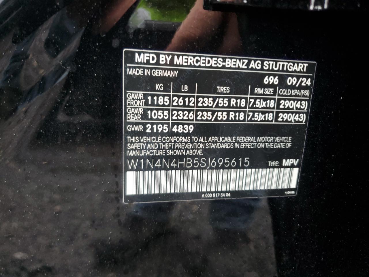 W1N4N4HB5SJ695615 2025 Mercedes-Benz Gla 250 4Matic