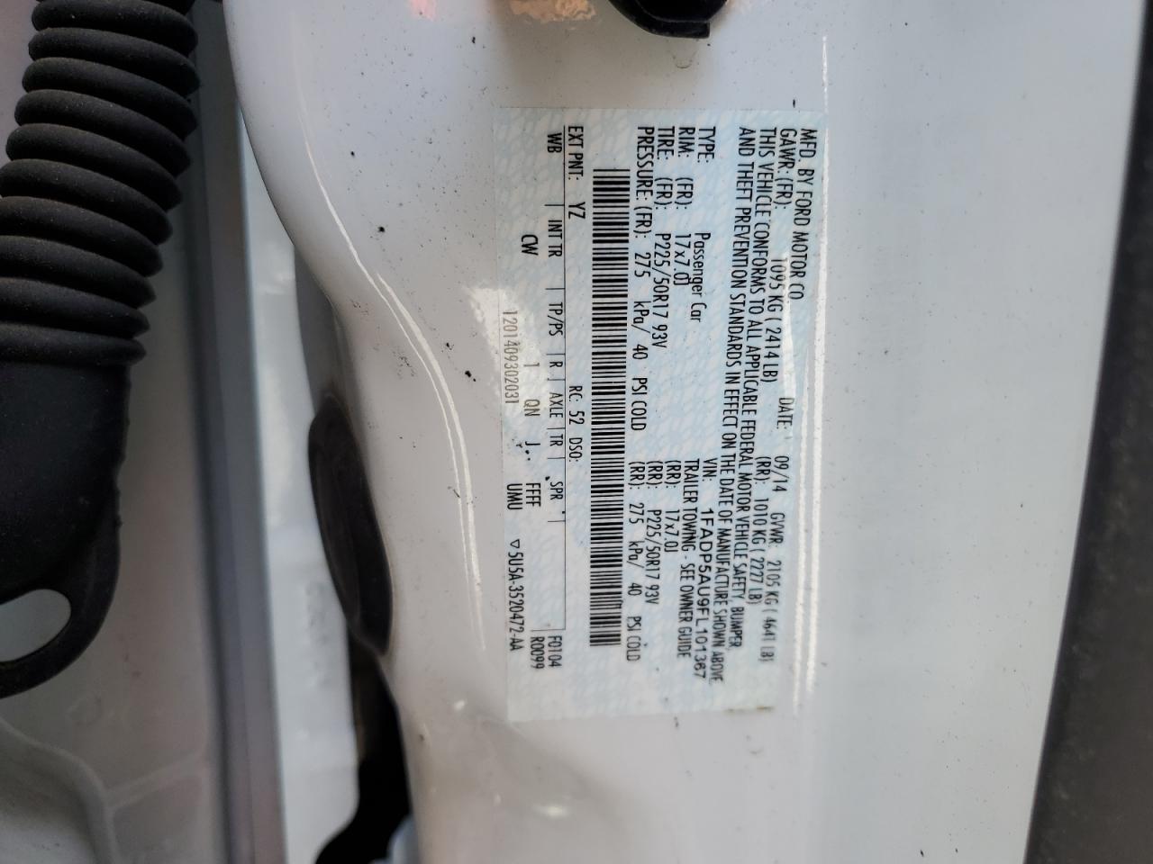 2015 Ford C-Max Se VIN: 1FADP5AU9FL101367 Lot: 60469845