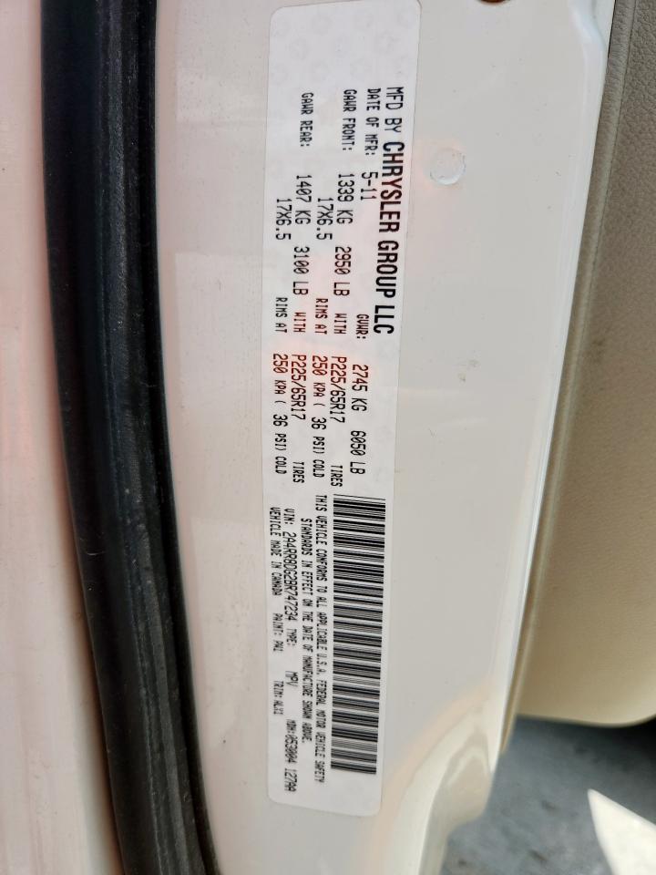 2011 Chrysler Town & Country Touring L VIN: 2A4RR8DG2BR747234 Lot: 62651555