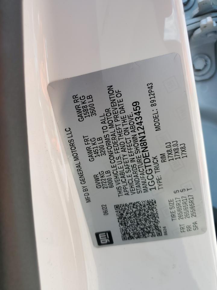 CHEVROLET COLORADO 2022 VIN 1GCGTDEN8N1243459 zdjęcie 13