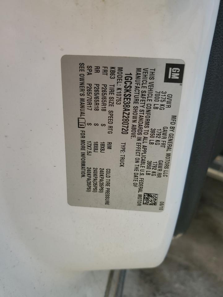 CHEVROLET ALL Models 2010 VIN 1GCSKSE38AZ280720 фото 12
