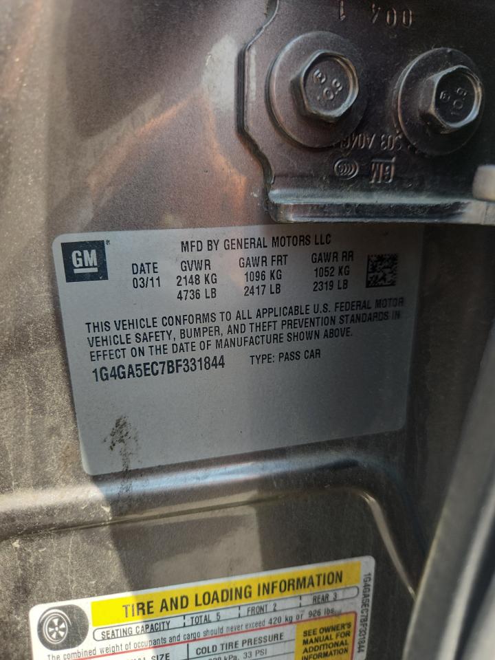 2011 Buick Lacrosse Cx VIN: 1G4GA5EC7BF331844 Lot: 62309575