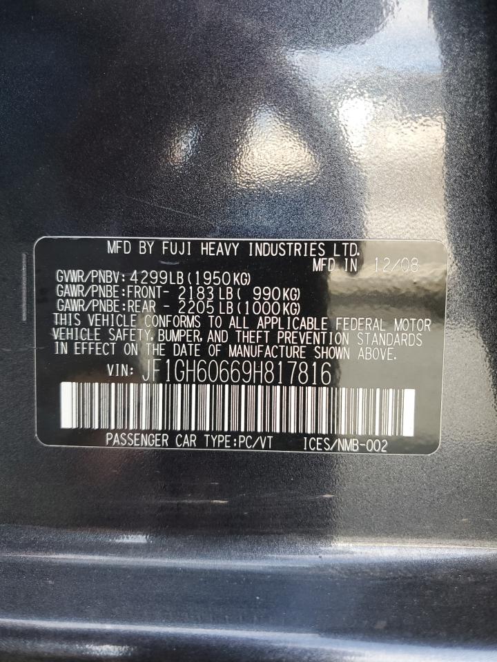 2009 Subaru Impreza 2.5I Premium VIN: JF1GH60669H817816 Lot: 61305305
