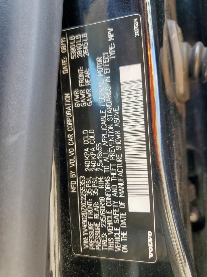 2012 Volvo Xc60 T6 VIN: YV4902DZXC2255353 Lot: 61434865