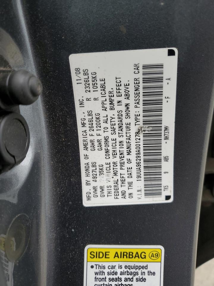 2009 Acura Tl VIN: 19UUA96299A001278 Lot: 62881465