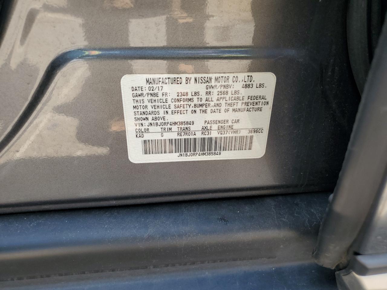 2017 Infiniti Qx50 VIN: JN1BJ0RP4HM385849 Lot: 61967285