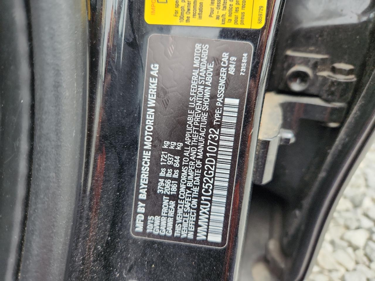 MINI COOPER 2016 VIN WMWXU1C52G2D10732 photo 12