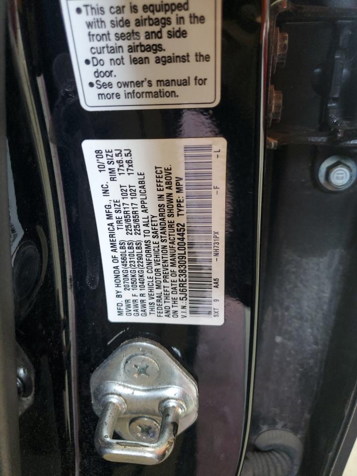 2009 Honda Cr-V Lx VIN: 5J6RE38309L004452 Lot: 48960935