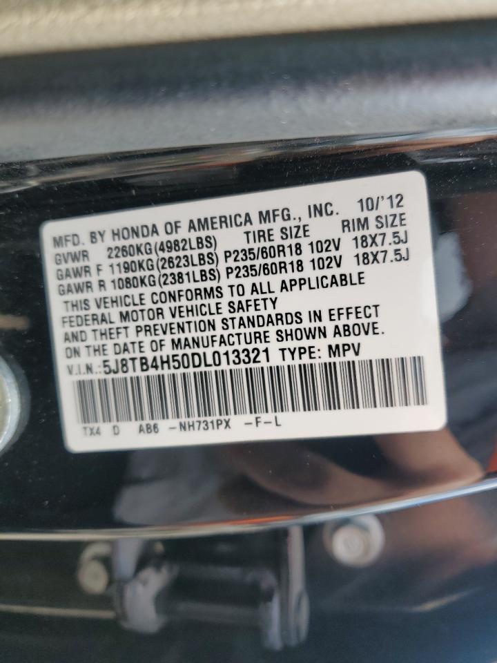 2013 Acura Rdx Technology VIN: 5J8TB4H50DL013321 Lot: 62735165