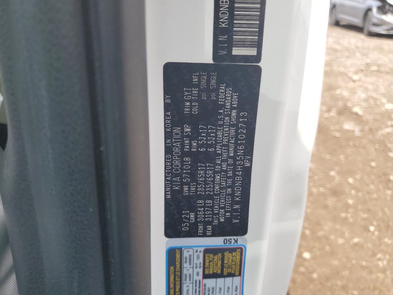 2022 Kia Carnival Lx VIN: KNDNB4H35N6102713 Lot: 61785875