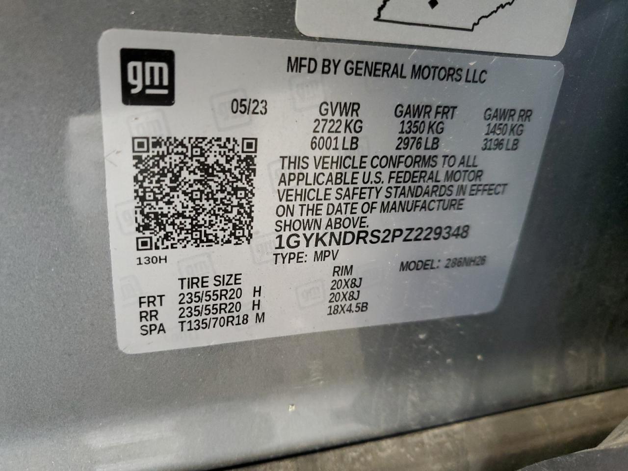 2023 Cadillac Xt5 Premium Luxury VIN: 1GYKNDRS2PZ229348 Lot: 61423355