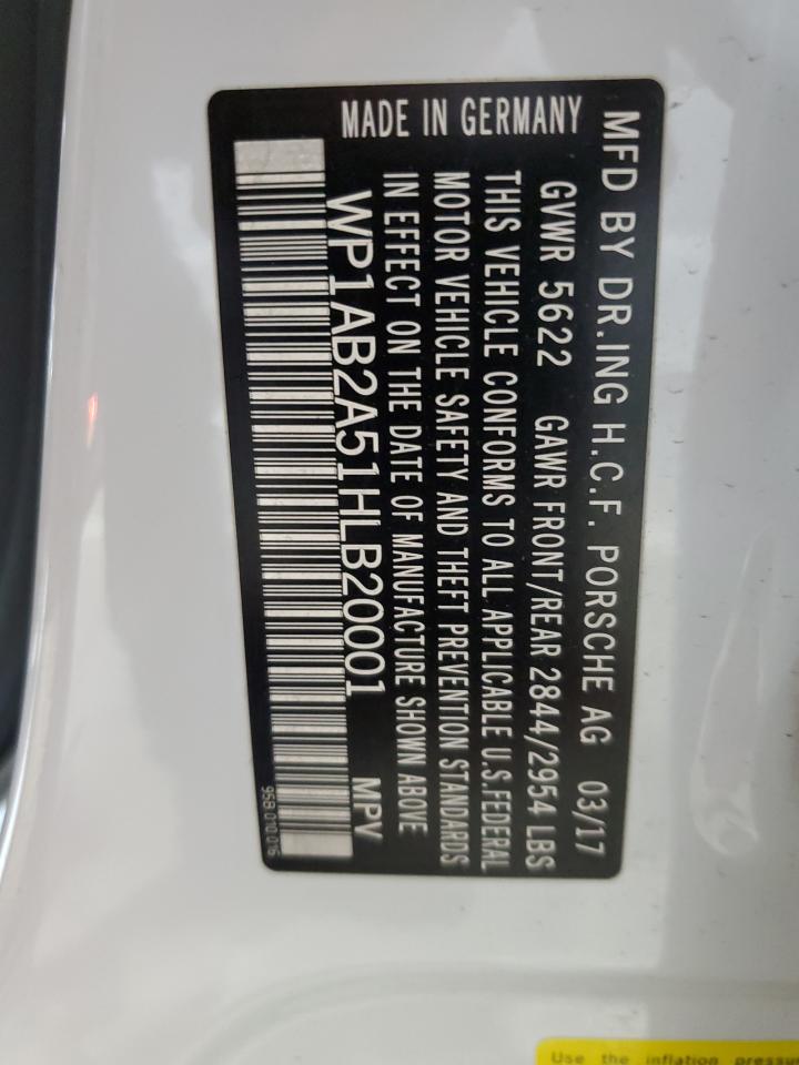 2017 Porsche Macan S VIN: WP1AB2A51HLB20001 Lot: 58985115