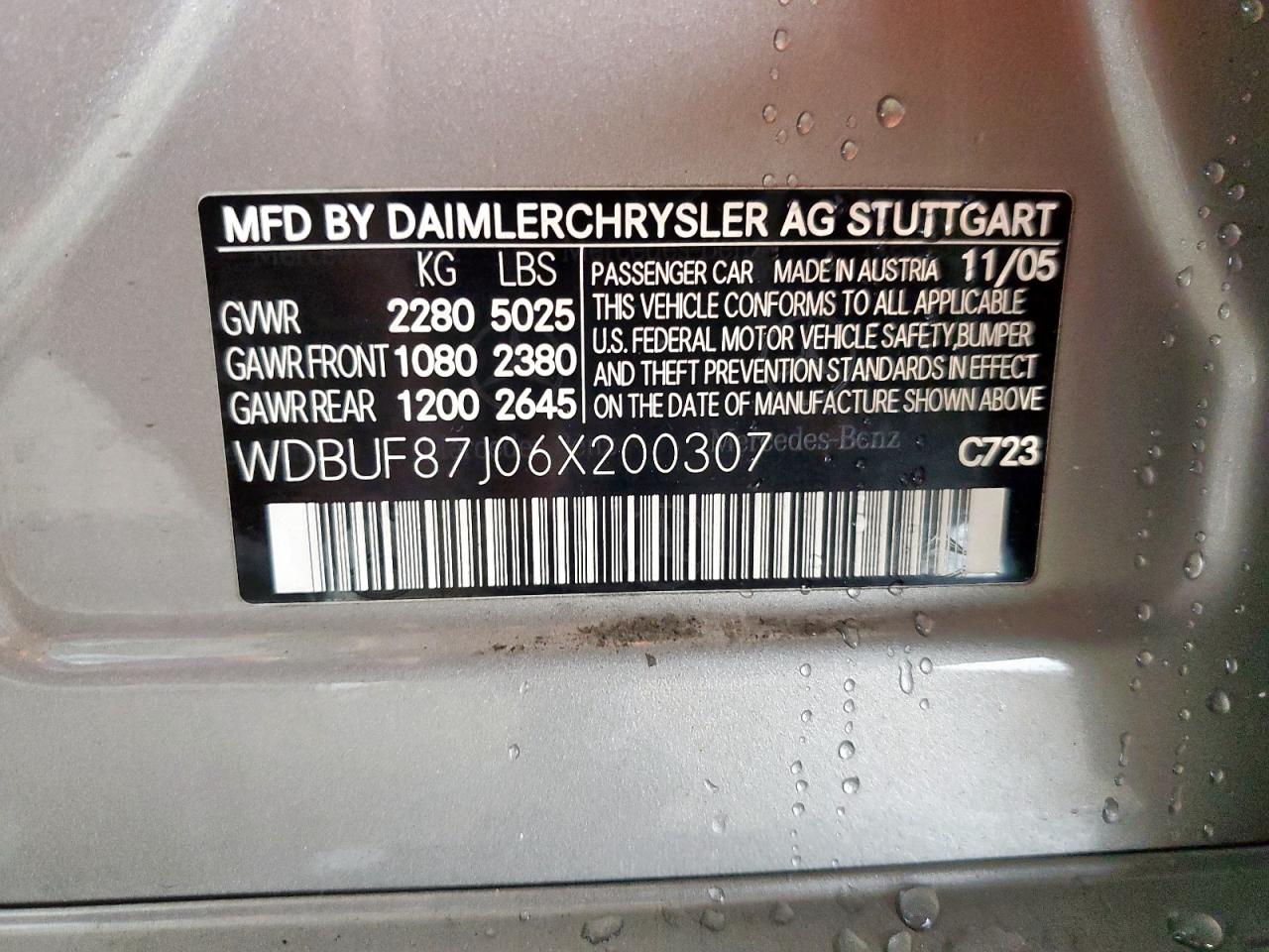 2006 Mercedes-Benz E 350 4Matic VIN: WDBUF87J06X200307 Lot: 60554365
