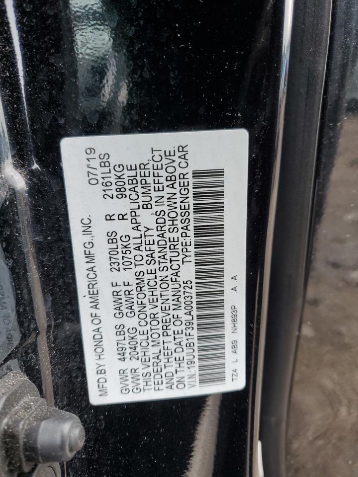 2020 Acura Tlx VIN: 19UUB1F39LA003725 Lot: 62108405