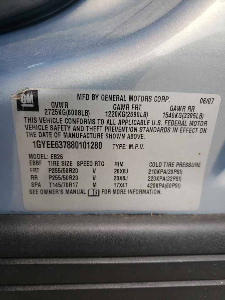 2008 Cadillac Srx VIN: 1GYEE637880101280 Lot: 59590355