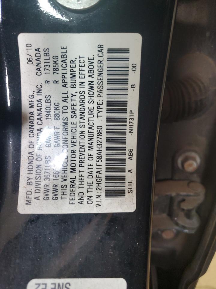 HONDA CIVIC 2010 VIN 2HGFA1F58AH327860 zdjęcie 13