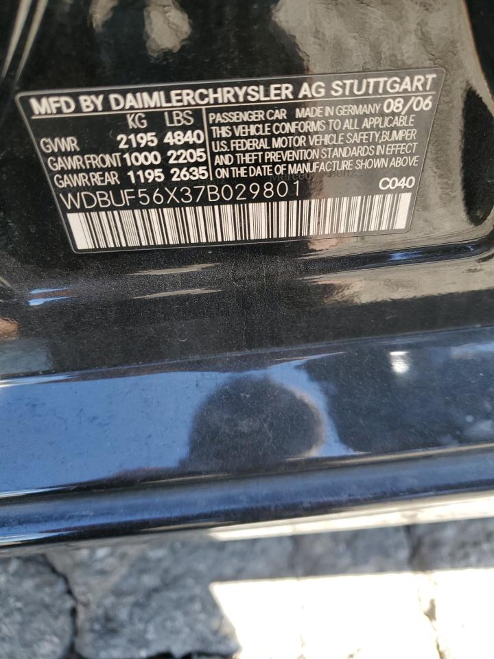 2007 Mercedes-Benz E 350 VIN: WDBUF56X37B029801 Lot: 62855905