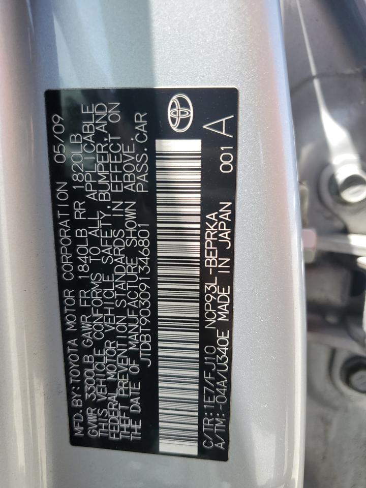2009 Toyota Yaris VIN: JTDBT903091346801 Lot: 61232615