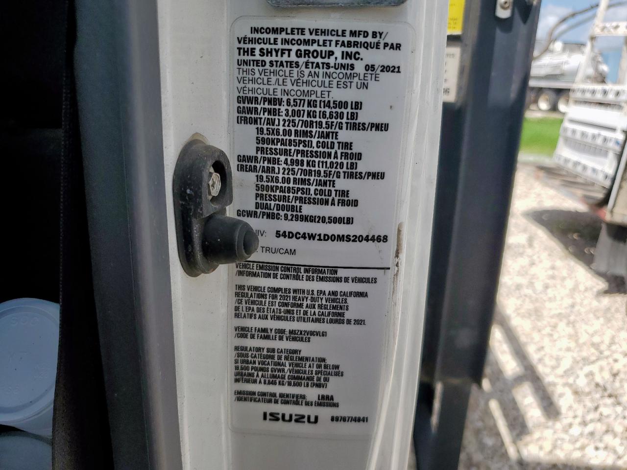 2021 Isuzu Npr Hd VIN: 54DC4W1D0MS204468 Lot: 61768715