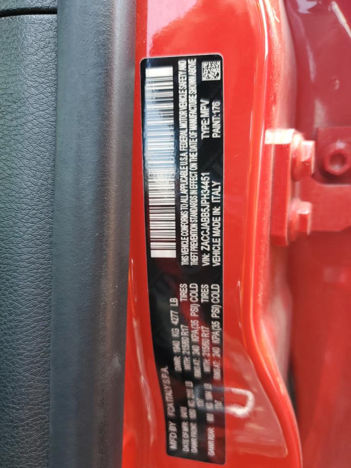 2018 Jeep Renegade Latitude VIN: ZACCJABB5JPH34451 Lot: 62135375