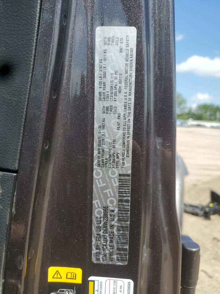 2022 Jeep Wrangler Unlimited Rubicon VIN: 1C4JJXFG6NW238566 Lot: 62285635