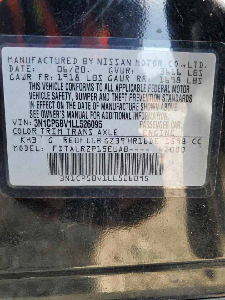 2020 Nissan Kicks S VIN: 3N1CP5BV1LL526095 Lot: 62385575